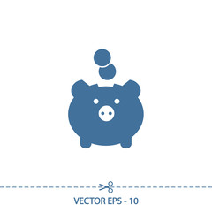 moneybox  icon, vector illustration. Flat design style