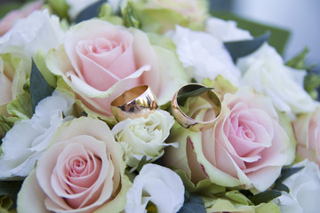 Wedding props, rings, flowers, wedding decoration, details