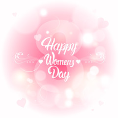 8 March International Women Day Greeting Card Flat Vector Illustration