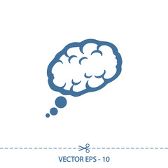 brain icon, vector illustration. Flat design style