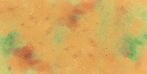 Orange-green textured background with paint spots point