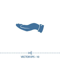Hand icon, vector illustration. Flat design style