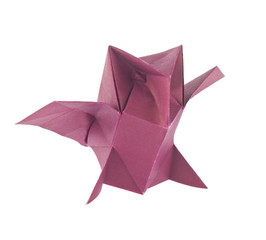 Purple owl of origami