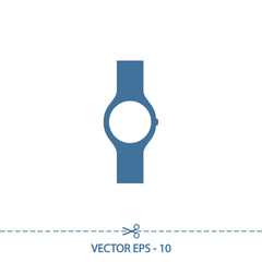 wristwatch icon, vector illustration. Flat design style