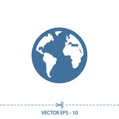 globe  icon, vector illustration. Flat design style 