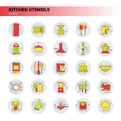Cooking Utensils Kitchen Equipment Appliances Set Icon Vector Illustration