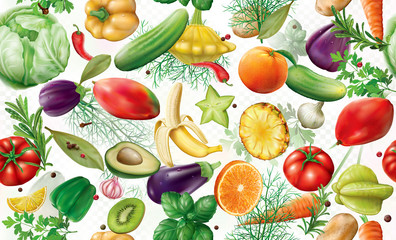 Vegetables and Fruits background
