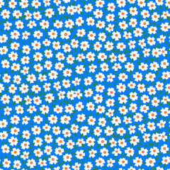 Ditsy floral pattern with forget-me-not flowers