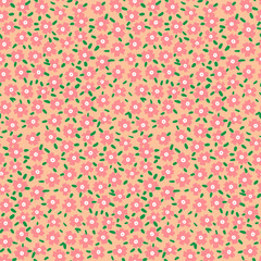 Ditsy floral pattern with small pink flowers