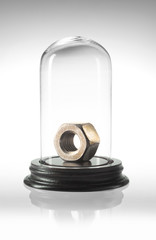 glass dome to contain and protect on white background