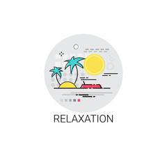 Relaxation Resort Area Holiday Vacation Destination Icon Vector Illustration