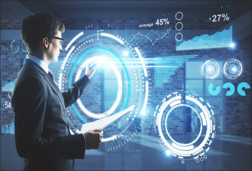 Virtual business technology concept