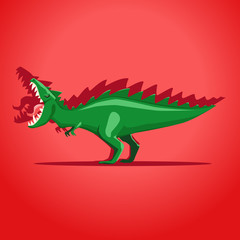 Vector illustration of the big angry dinosaur is roaring