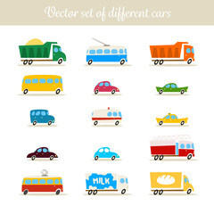 Vector set of different cars