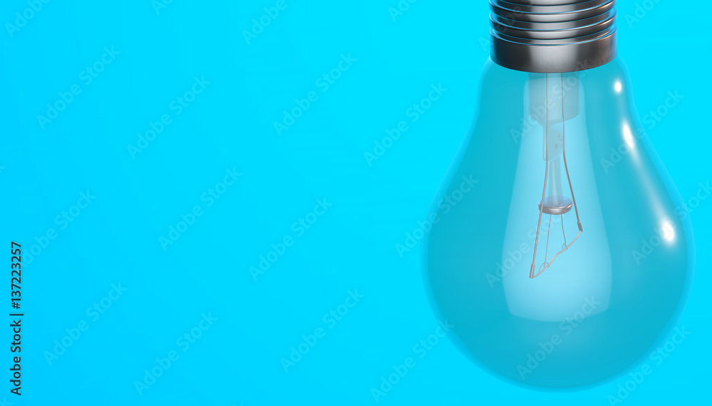 Poster 3d render light bulb on various lights and shadows and various background