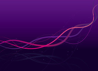 ラインアート　ダーク　波線（ピンク）