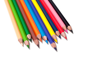 Color pencils isolated on a white background
