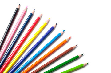 Fototapeta premium Color pencils isolated on a white background