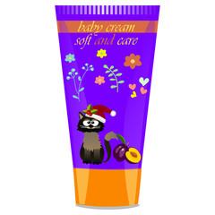 Baby cream tube with kids design