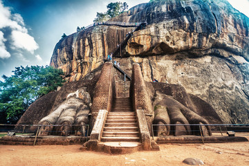 HDR photo of Sigiriya the rock fortress in Sri Lanka