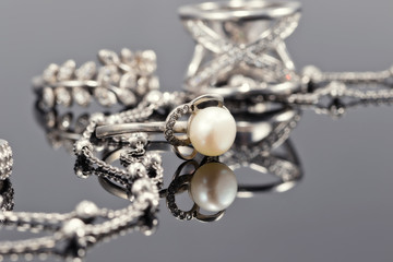 Fine silver rings and unusual silver chain