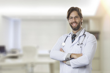 Male doctor in his office