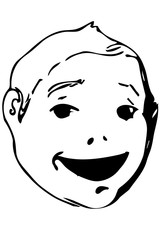 vector sketch of a beautiful face of a smiling child
