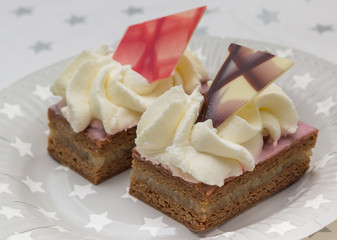 Two pieces of traditional dutch oranjekoek