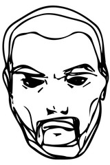 Fototapeta premium vector sketch of the face of an adult male with a beard