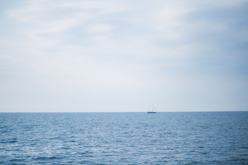 boat on the sea horizon
