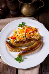 Potato sausage from grated potatoes and pork.