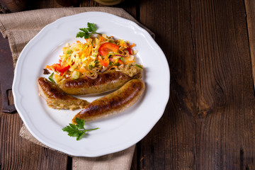 Potato sausage from grated potatoes and pork.