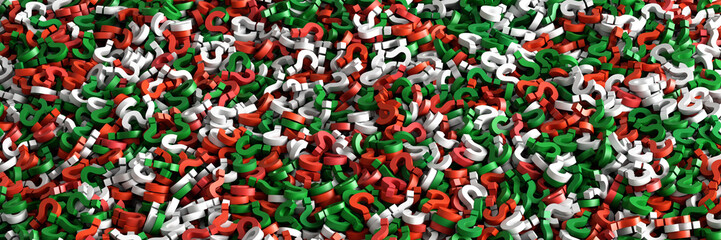 Italy uncertain future and economy, 3d rendering