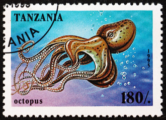 Postage stamp Tanzania 1995 Octopus