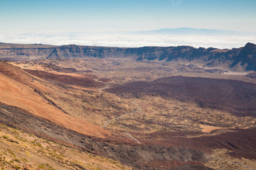 Fototapeta na wymiar View at the top of the volcano Teide in Tenerife
