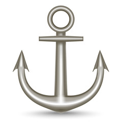 Realistic Single Metal Anchor. Vector