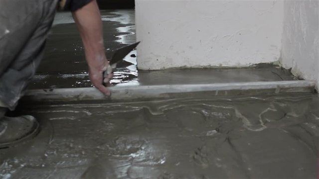 screed concrete room/man makes concrete screed room