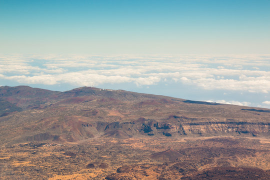 View at the top of the volcano Teide in Tenerife