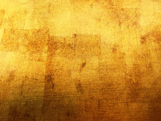 Old glod metal wall background or texture and shadow