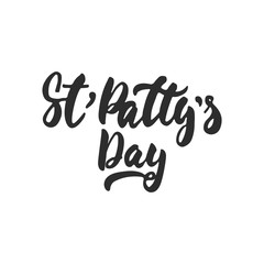 St' Patty's Day - hand drawn lettering phrase for Irish holiday isolated on the white background. Fun brush ink inscription for photo overlays, greeting card, poster design.