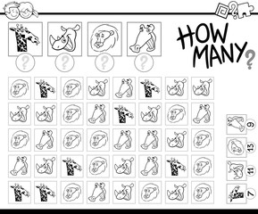 counting animals coloring page