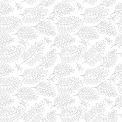 Seamless pattern vector floral background with hand drawn branches.