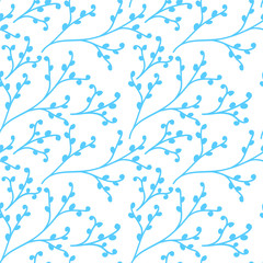 Obraz premium Seamless pattern vector floral background with hand drawn branches.