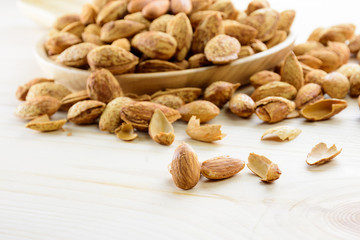 Almond nuts baked with butter and salt