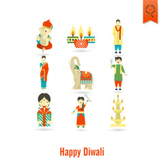 Diwali. Indian Festival Icons