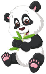 Naklejka premium Ilustracja wektorowa ładny panda