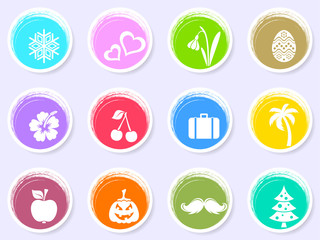 Vector calendar labels with month symbols