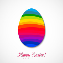 Fototapeta na wymiar Easter egg consisted of rainbow ribbons