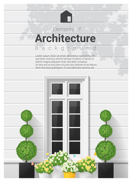 Elements of architecture , window background , vector ,illustration 