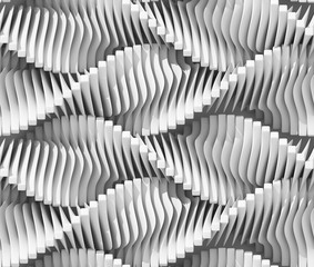 Abstract curved lines background. Paint ripples and bubbles.  3D rendering texture.
